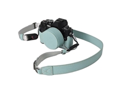 Estuche de cuero para cámara Olympus OM DE M10 Mark IV con tapa de lente y correa para el hombro Facpoet