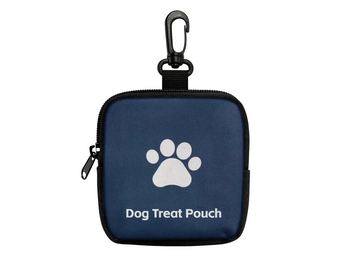 Bolsa para premios para perros con huella de pata, azul marino. Panoona
