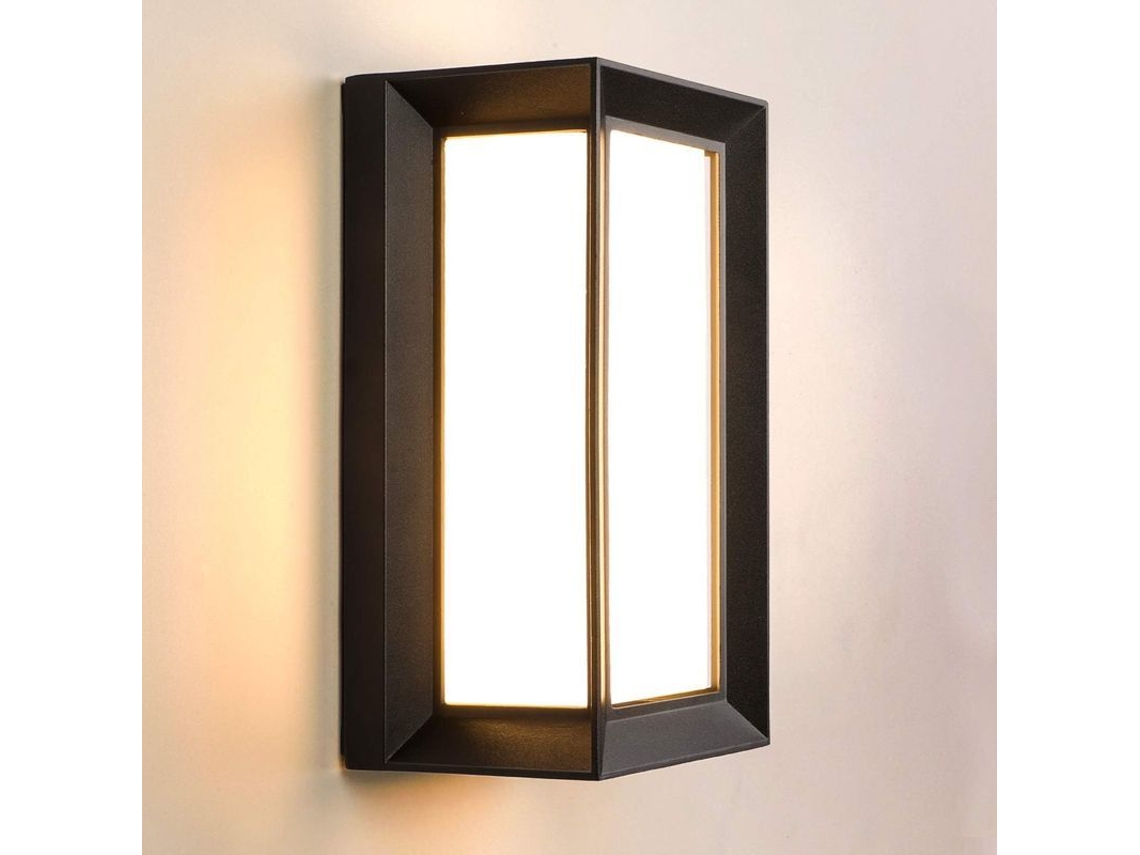 Aplique De Pared Led Moderno Para Exteriores De 18 W, Resistente Al Agua, Ip66, Luz Blanca Cálida, Aluminio (negro).