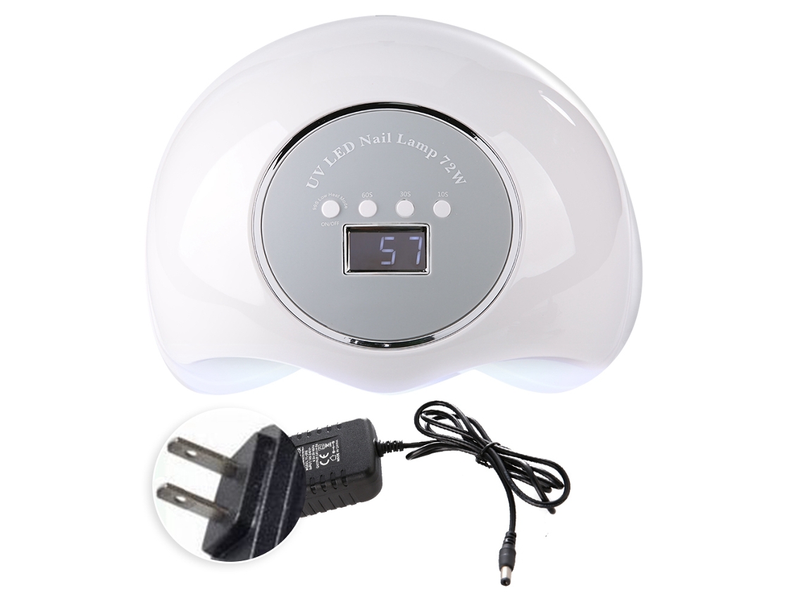 Lámpara de uñas LED UV potente de 72 W con secado rápido y sensor automático para manicuras.