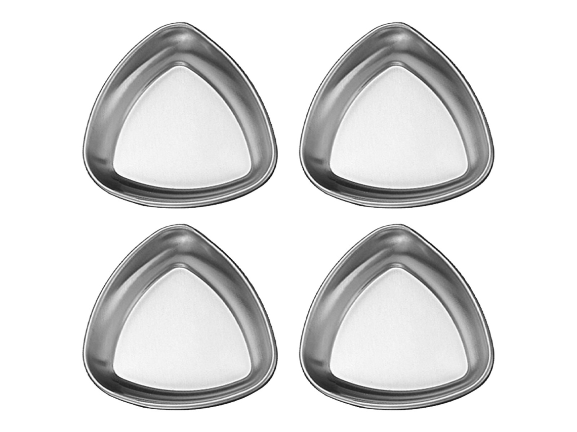 Juego de 4 platos para servir de acero inoxidable, poligonales MEOIRUERY