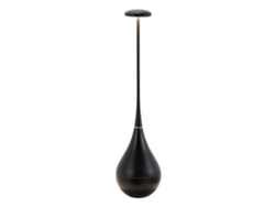 Lámpara de mesa LED recargable IP65 Zafferano Dondolina, inalámbrica, con regulador táctil - Diseño italiano, color negro.