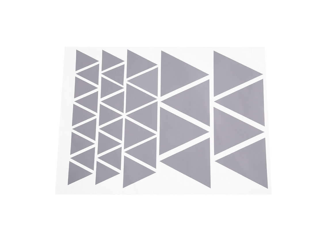 KOFIHETY Pegatinas de Pared Autoadhesivas en Forma de Triángulo, Impermeables, Adhesivos DIY para Decoración del Hogar (Gris)
