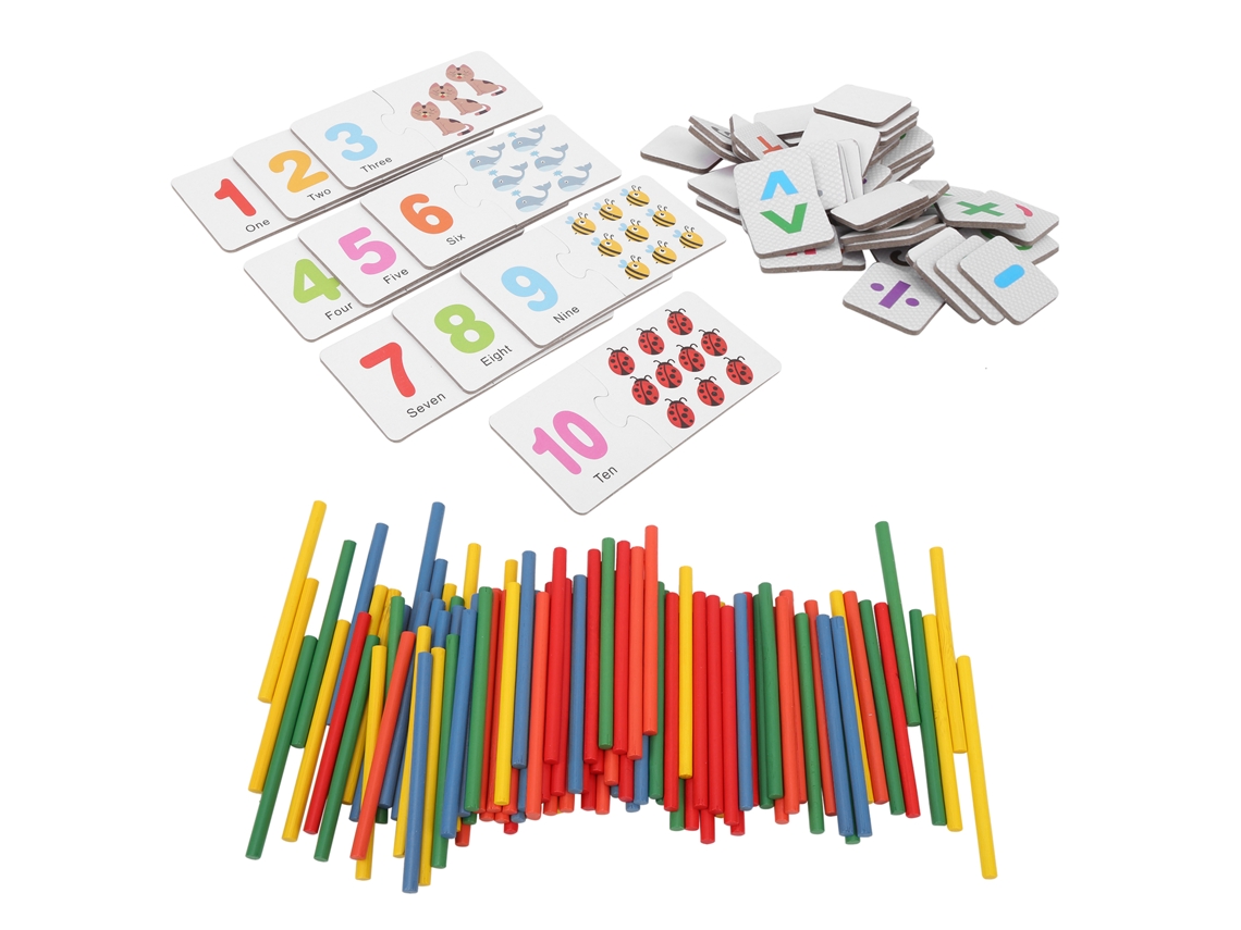 Juguete Educativo De Madera Para Niños: Emparejar Y Contar Números Matemáticos.