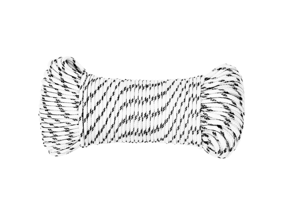 Cuerda Para Barco Trenzada Poliéster Blanco 4 Mmx25 M