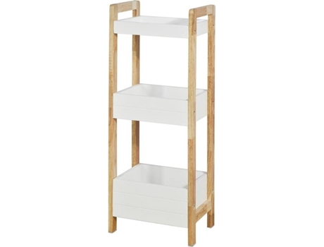 Estantería Para Baño sobuy frg226wn mdf y madera caucho 28x20x74 cm frg226wnes de con 3 niveles escalerah74 h74