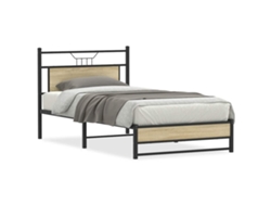 Estructura De Cama Sin Colchón 107x203 Cm Madera Roble Sonoma