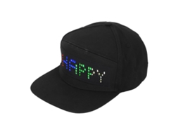 Gorra de béisbol de algodón 2026as con pantalla LED programable de 12x48, control por aplicación, texto editable para uso diario y fiestas.