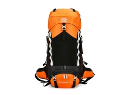 Mochila resistente para senderismo, acampada y montañismo, con una capacidad de 60 litros, unisex, de color naranja.