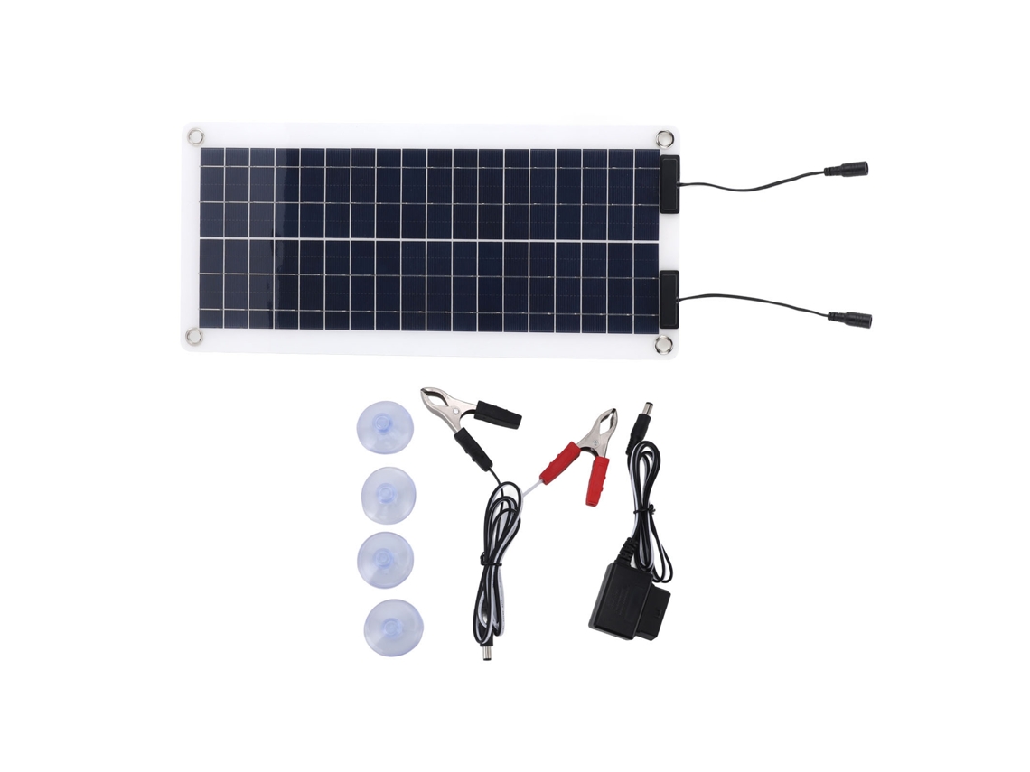 Kit De Cargador Solar Portátil De 30 W Con Panel Solar De Silicio Monocristalino Y Cargador Obd Para Baterías De Coche, Barco Y Autocaravana.