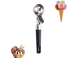 Cuchara Para Helado De Acero Inoxidable 304 Con Gatillo, Resistente Y Duradera, Color Negro.