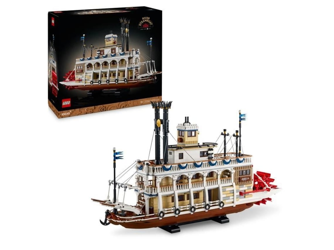 Lego Ideas 21356 Barco de vapor del río Misisipi, set de construcción para adultos