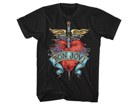 Camiseta ROCKINSTONE Bon Jovi con logo floral (XXXL)