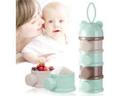Dispensador Portátil De Leche En Polvo Para Bebés De 4 Capas, Recipiente De Almacenamiento Para Viajes, Verde Claro, Morado Claro