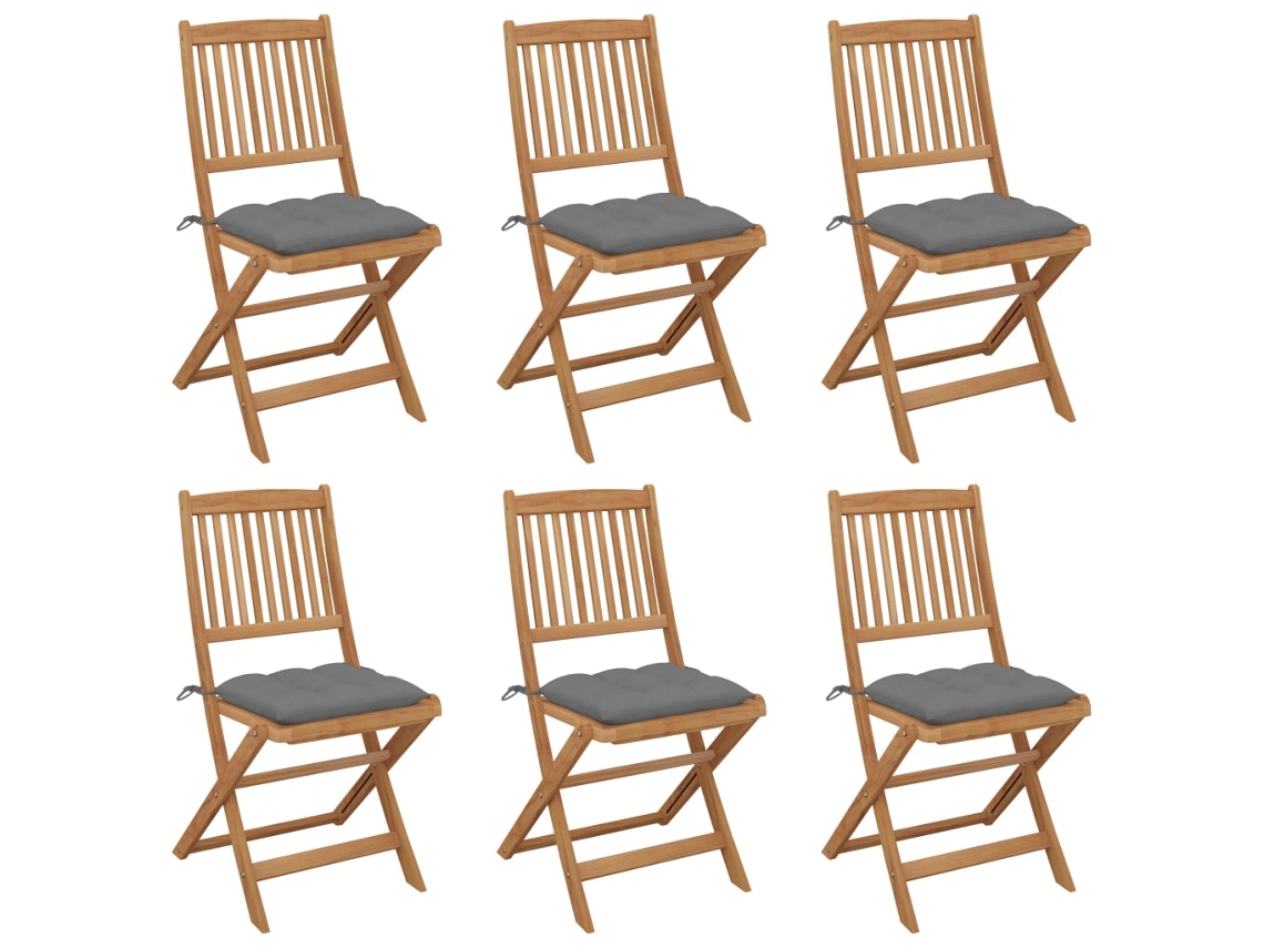 Sillas de jardín plegables de 6 piezas con cojines DKD Home Decor