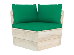 Maison Exclusive - Sofá esquinero para jardín con cojines de palets y madera de abeto impregnada.
