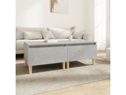 Mesas Auxiliares 2 Uds | Mesa Lateral Contrachapada Gris Hormigón 50x46x35 Cm