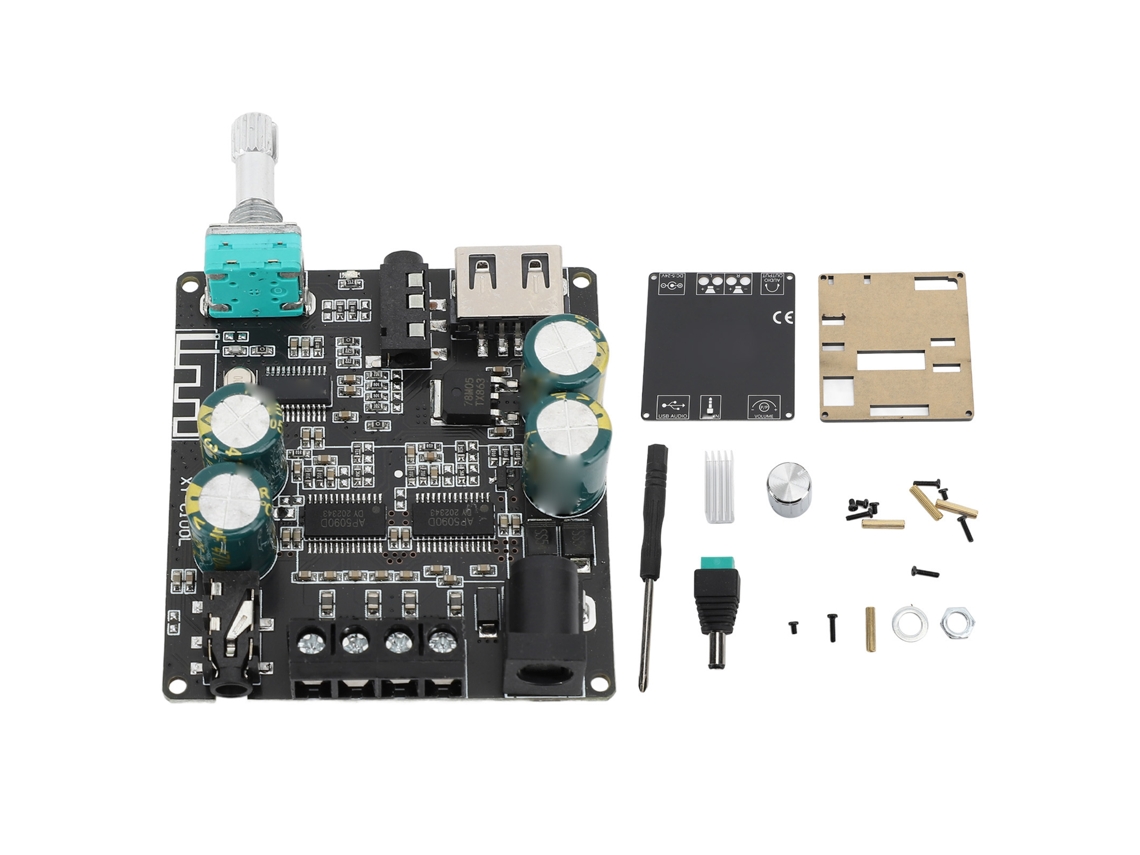 Placa Amplificadora Digital Bluetooth 5.0 Estéreo De Doble Canal Con Decodificación Mp3, 100w+100w, 5-26v