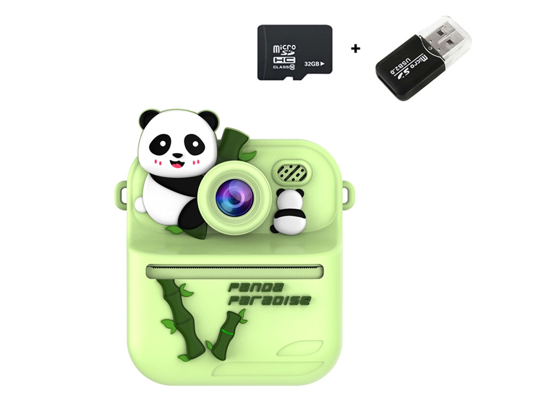 Cámara instantánea Eifson S1, pantalla IPS de 2,4 pulgadas, lente dual, grabadora de video HD (Panda verde)