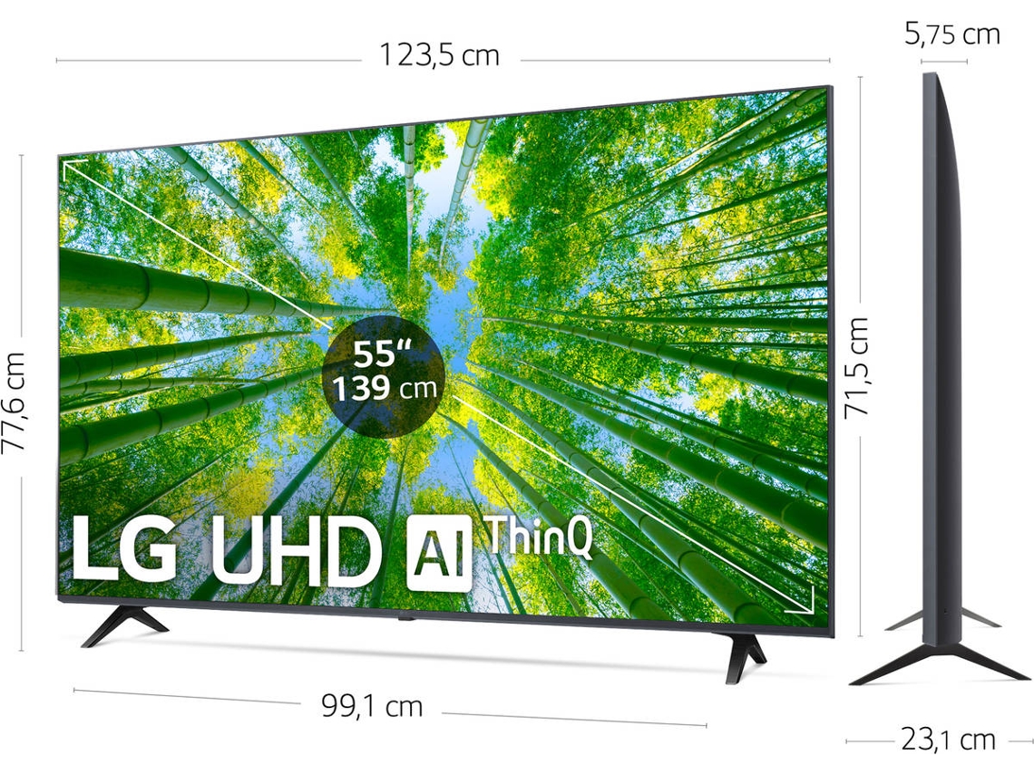 TV LG 55UQ80006LB (LED - 55'' - 140 cm - 4K Ultra HD - Smart TV)