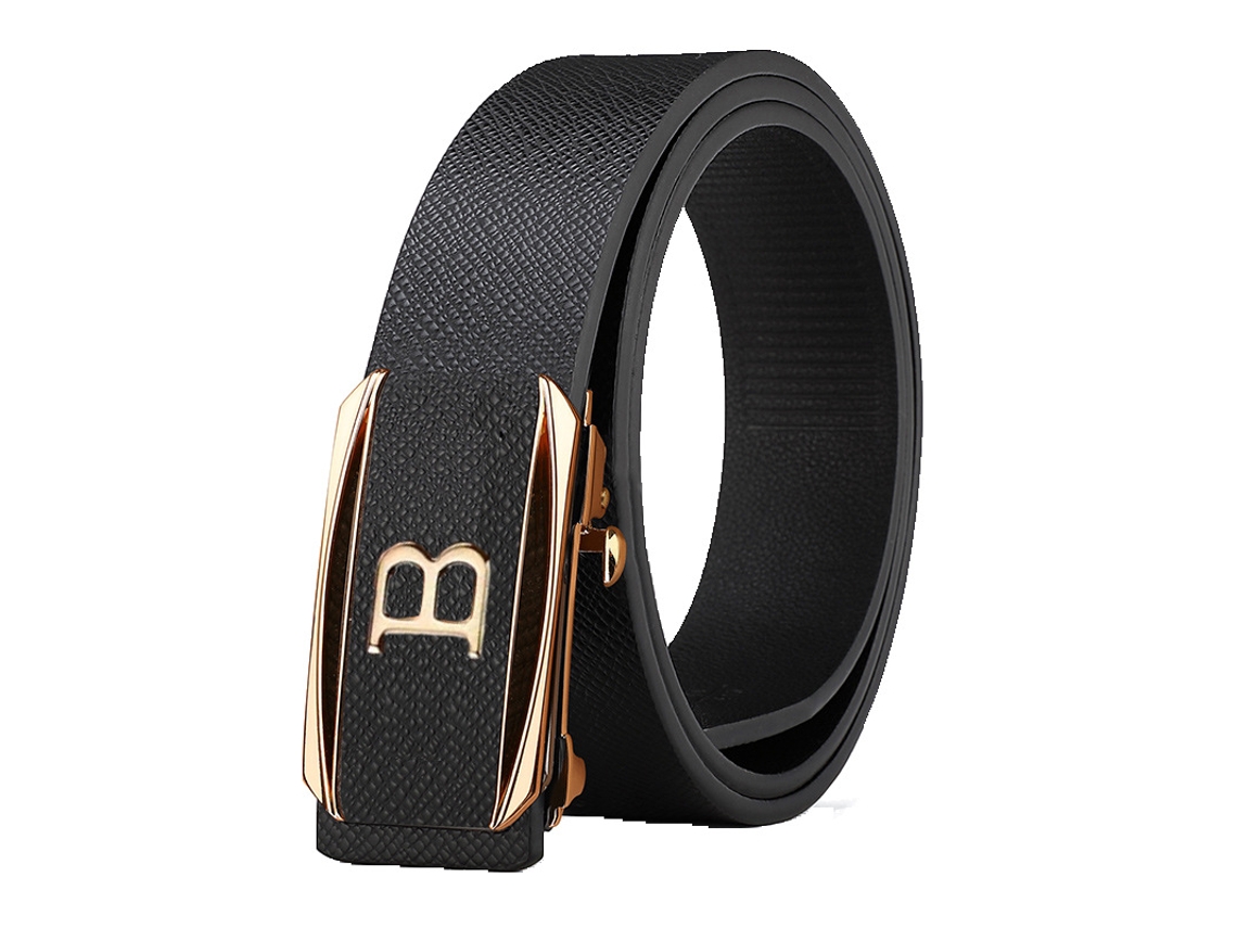 Cinturón de piel sintética para hombre Yuysan, longitud 110 cm, Wy14 - Negro
