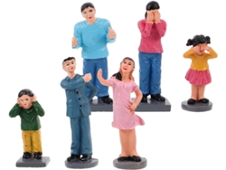 Figuras Familiares Resina 6 Piezas Decoración Oficina Modelos Miniatura Compactos Atractivo Visual Único Mesas