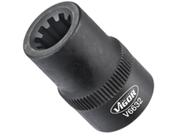 Llave de vaso V6632 Cuadrado hueco 3/8 pulgadas (10 mm) Perfil ranurado 9 mm VIGOR