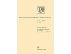 Libro Zur Entstehung, Authentizitat Und Kritik Von Brunings Memoiren 1918 1934 De Rudolf Morsey (alemán)