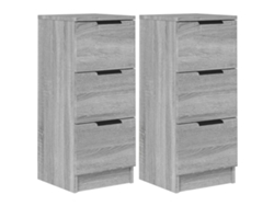 Aparador de 2 piezas en madera procesada Sonoma, gris, MAISON EXCLUSIVE, 30 x 30 x 70 cm