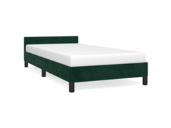 Maison Exclusive - Estructura De Cama Sin Colchón Terciopelo Verde Oscuro 80x200cm