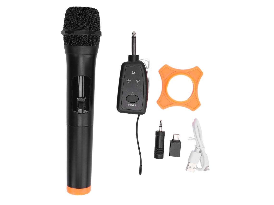 Micrófono Inalámbrico Dinámico Portátil De 2,4 Ghz Con Receptor Para Karaoke, Retransmisiones En Directo Y Actuaciones Al Aire Libre.