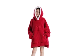 Manta Con Capucha, Sudadera Con Capucha De Felpa, Manta Para Usar, Bata De Baño Para Niños (roja) Cuich