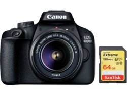 Kit Cámara Réflex CANON EOS 4000D EF-S 18-55MM F3.5-5.6 III + SD64GB