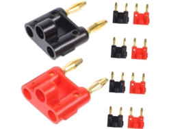20 Conectores Banana Dobles Para Cables De Altavoces.