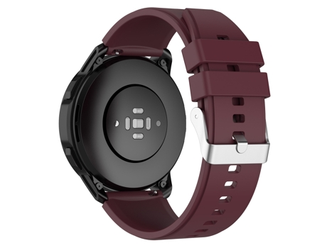Hebilla plateada con correa de silicona con cabeza sobresaliente para Samsung Galaxy Watch 46 mm 22 mm (rojo vino)