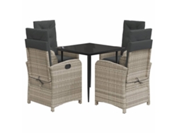 Maison Exclusive - Set Comedor De Jardín 5 Pzas Cojines Ratán Sintético Gris Claro