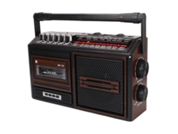 HURRISE Reproductor de Casete Grabadora de Casete Banda Completa Ruido Plug In Card Radio AM FM Reproductor de Sonido Café Plug UE