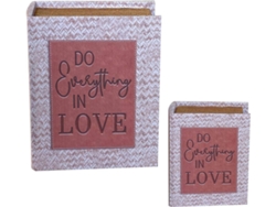 Signes Grimalt  - Cajas Libro 2 Unidades Naranja de Mdf Y Pvc | Cajas de libro Libros Decorativos Caja Libro Madera 7x18x24cm