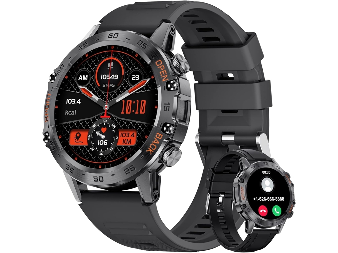 Reloj Inteligente Militar para Hombres para Llamadas Bluetooth Reloj Inteligente Táctico con Pantalla Táctil HD de 1 39 Pulgadas para Android y Iphone Reloj YEMAESRE