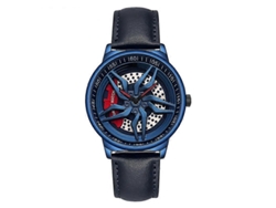 Reloj de cuarzo Sanda 1062 para hombre con esfera hueca giratoria de 360 ​​grados y correa de cuero.