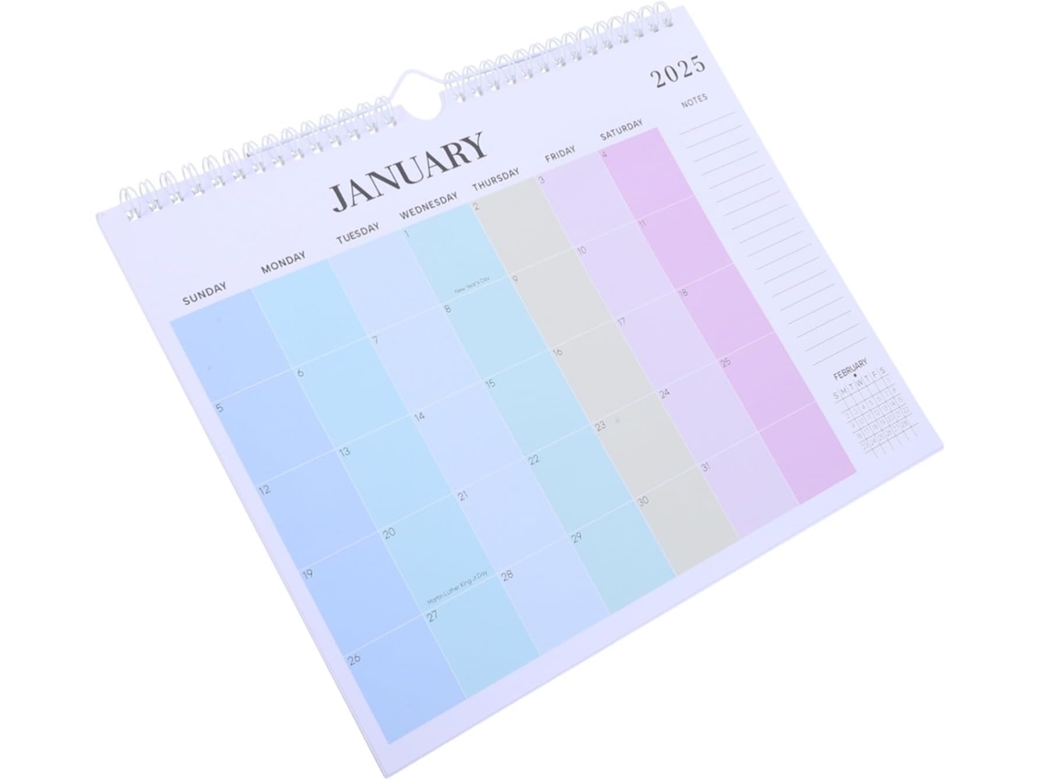 Besportble Calendario De Pared Mensual Con Notas Y Gran Formato Para El Hogar 28.00 X 22.00 X 1.20 Cm Pulga...