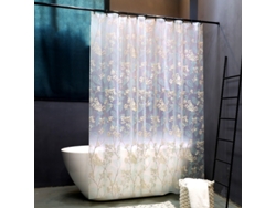 Cortina de ducha transparente EVA de 180 x 180 cm, Showe Jortmrd