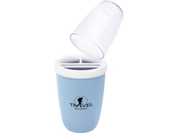 Soporte Para Cepillos De Dientes Con Tapa Y Vaso Para Viajes, Portátil, Fabricado En Fibra De Trigo, De Almacenamiento Compacto.