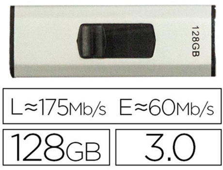 Kf16375 :Pen Drive Usb Q-Connect Flasf 128 Gb 3.0 Precio Uni. Venta múltiplos 1