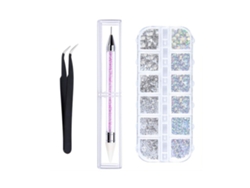Kit De Piedras Strass Para Uñas Con Lápiz Y Pinzas Para Decoración Diy En Casa O Salón De Manicura
