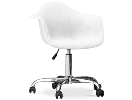 Silla de Oficina con Reposabrazos Silla de Escritorio Giratoria con Ruedas Grev 67x63cm VELVET STYLE