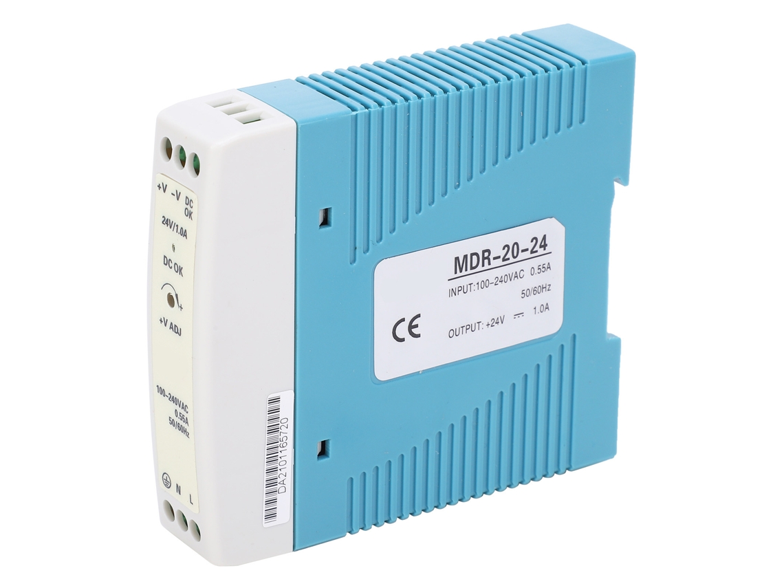 Fuente De Alimentación Conmutada Ultradelgada Para Riel Din De 20 W/24 V/1 A Con Entrada De 100-240 V Ca - Diseño Industrial