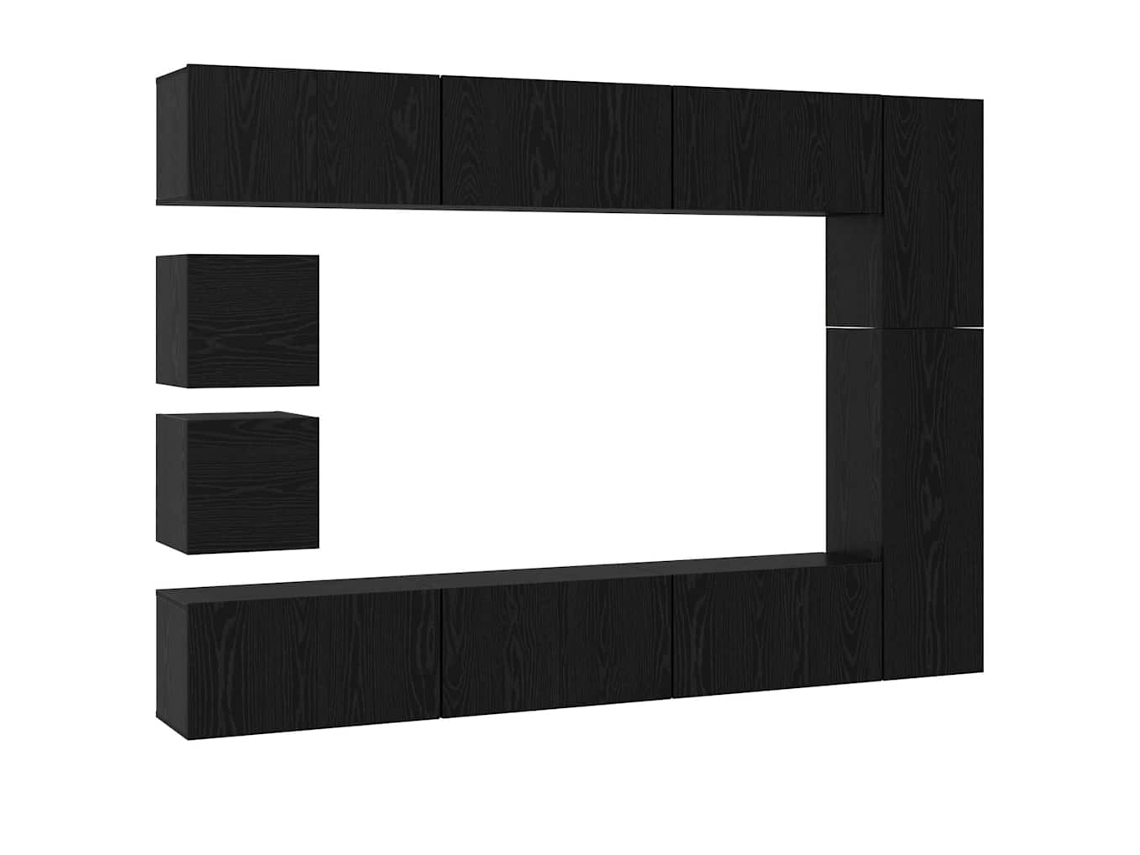 Maison Exclusive - Conjunto De Mueble De Tv Montada En La Pared 10 Pcs Roble Negro