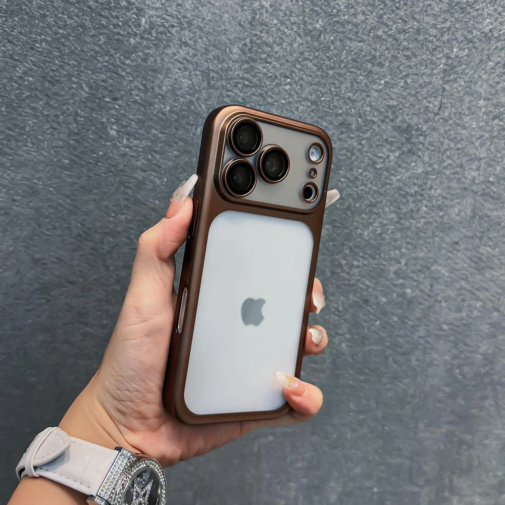 (titanio Iphone 16 Pro Max) Lujosa Funda Translúcida A Prueba De Golpes Para Iphone, Fabricada Mediante Un Proceso De Galvanoplastia.