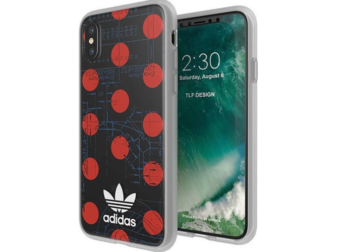 Funda iPhone X, XS ADIDAS Seethrough Bolas Rojo